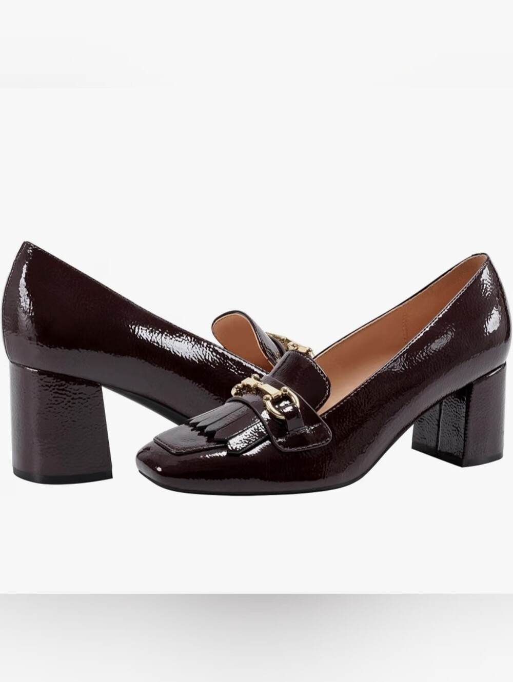 NWT Bandolino Women's Landrys Square Heel Loafer Pumps Size 9 Cranberry